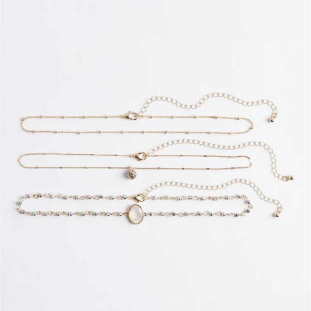 Torrid OPAL CHOKER SET OF 3 - GOLD TONE